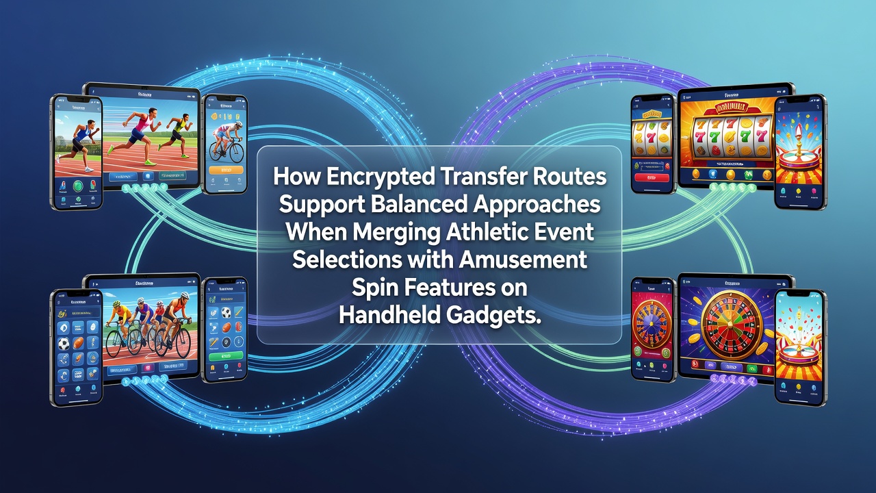 Illustration verschlüsselter Datenübertragungen auf mobilen Geräten während der Kombination von Sportwetten und Casino-Spins