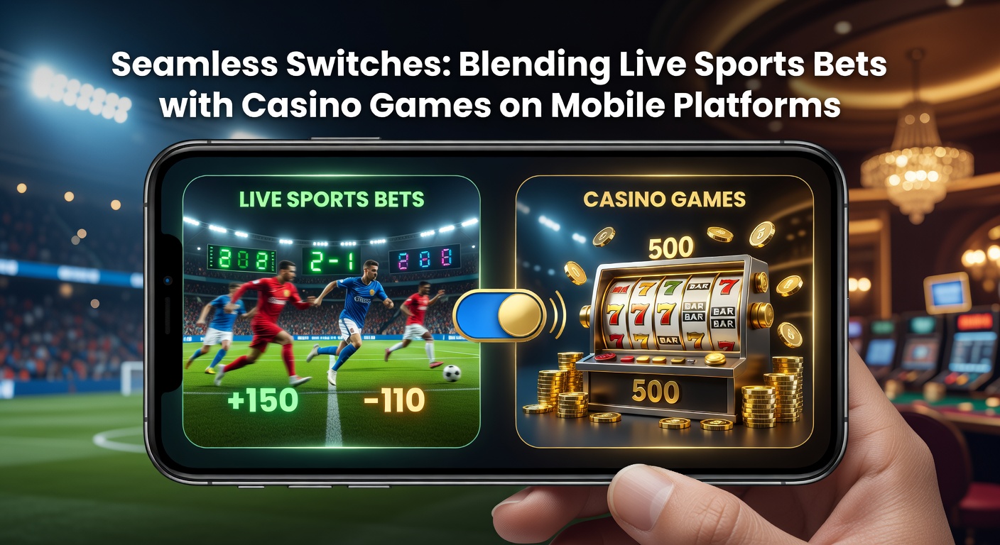 Smartphone-Bildschirm zeigt simultan Live-Fußballwette und Casino-Slot, nahtloser Wechsel